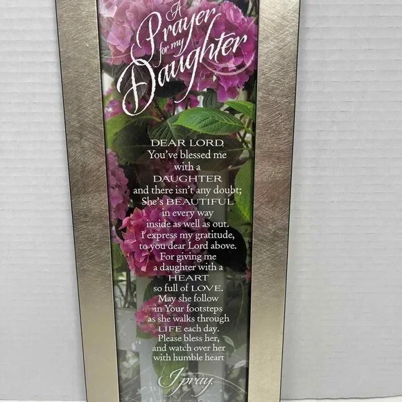 Wall Art A Prayer for My Daughter 5.5x15.5 Frame Plaque Great Gift for Daughter - Picture 2 of 4